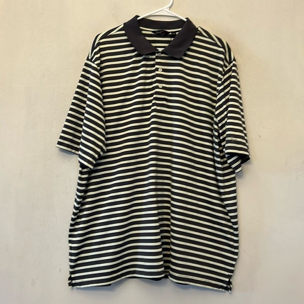 Walter Hagen gray light green striped short sleeve polo Size XXL NWOT